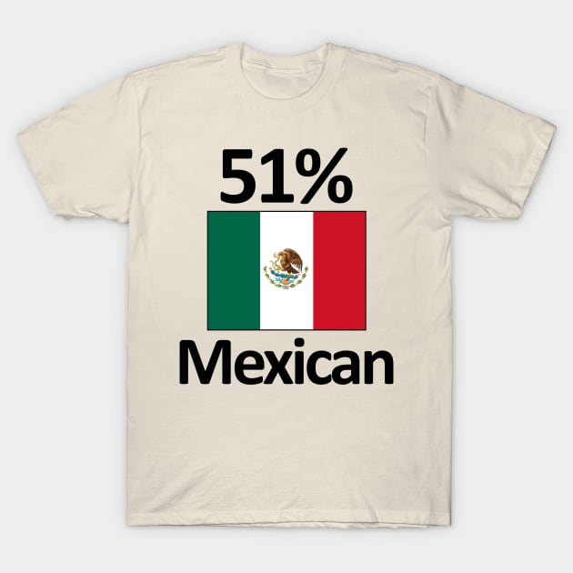 51% Mexican Flag Funny Mexico Heritage T-Shirt by Stuffosaurus